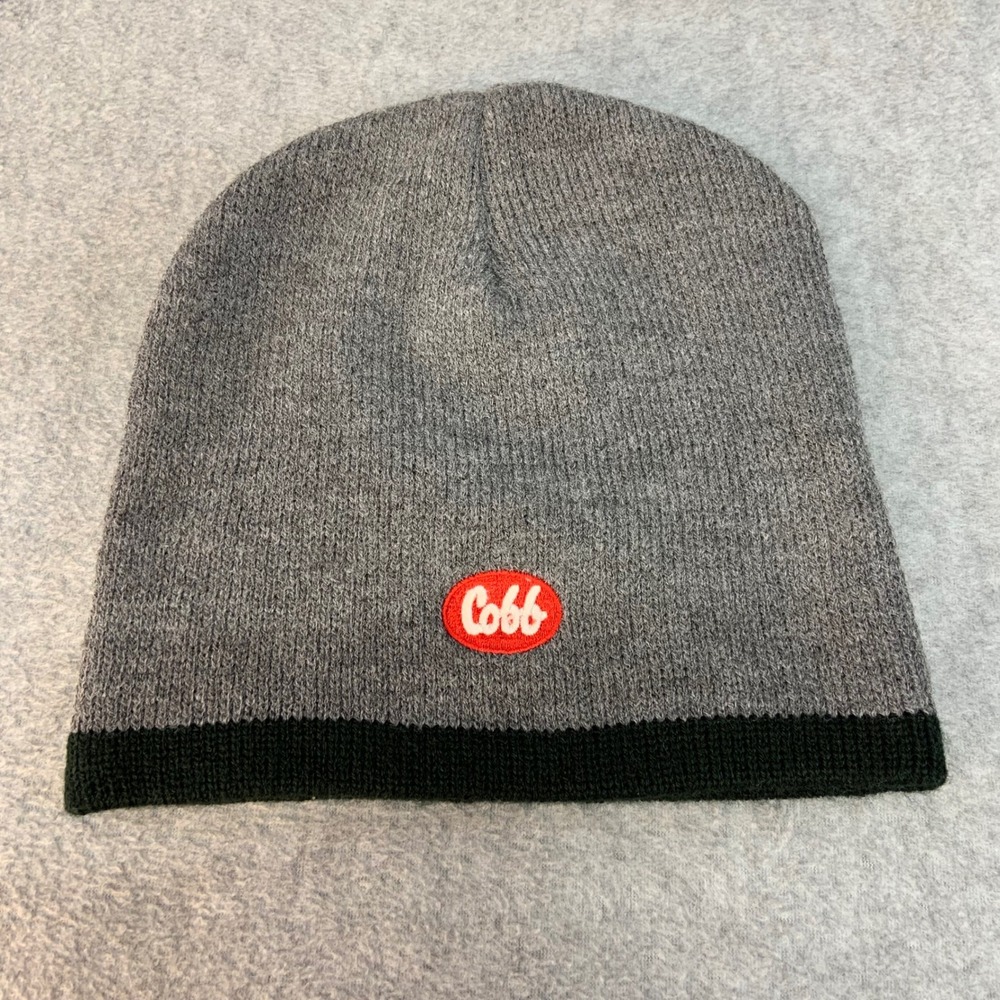 Cobb Logo Mens Gray Cobb Beanie Knit Skull Cap Hat One Size